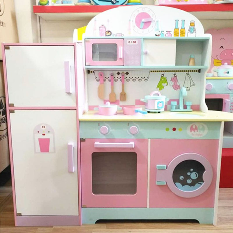 China Fashion Style Educational Toy, Wooden Play Kitchen Refrigerator