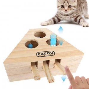 Interactive Cat Hunt Mouse Toys Wooden Solid Whack a Mole Game Kitten Puzzle Pets Toy