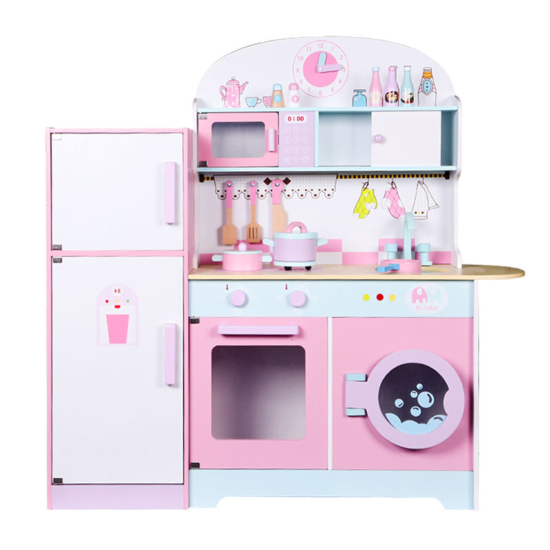 Best quality Yiwu City - Fashion Style Educational Toy Wooden Refrigerator Role Pretend Play Kitchen Toys Simulation Kitchen Cooking Set Toy for Kids – Sellers Union