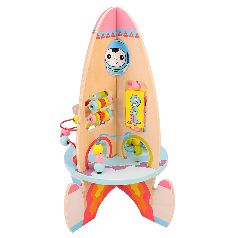 High Quality for Exportadora de Yiwu - Fashion Style Educational Toddler Montesorri Wood Toys Multi-functional Animal Bead Maze Rocket Shaped Wooden Toy for Baby – Sellers Union