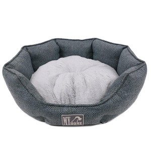סיטונאי בד קטיפה בצורת משושה מיטת כלב