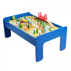 Cele mai vândute 88 de bucăți Set de jucării șinele de tren din lemn pentru masă Jucării educaționale pentru copii