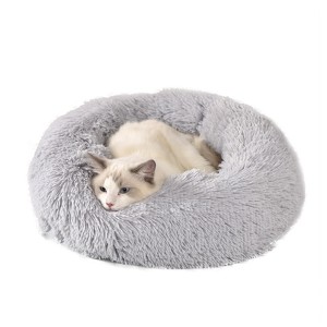 Моющийся милый мягкий плюшевый пончик круглый удобный диван-кровать для кошек и собак