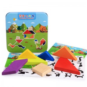 Drevená puzzle hračka Montessori raná vzdelávacia hračka pre deti