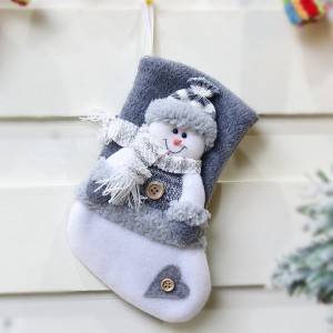 Mini Christmas Stockings 3D Santa Snowman Christmas Decoration Socks Wholesale