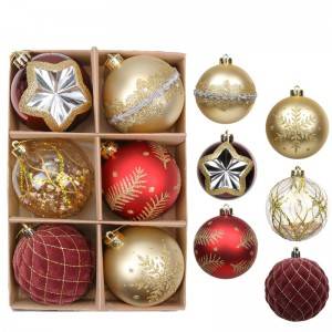 Xmax 6pcs 8cm Luxury Gold Decoration Christmas Balls Ornament Wholesale