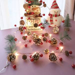 Led Christmas Tree Lights Decoration With Christmas Pine Cones