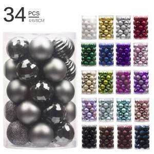 Wholesale 34PCs/Box PS Plastic Christmas Balls Set from China