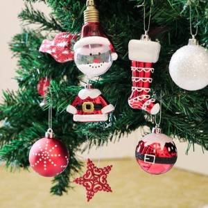 70 Buah Ornamen Dekorasi Pohon Natal Merah Putih