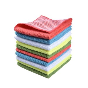 12″x12″ 10 Pack Wholesale 5 Kleur Assorted Microfiber Household Cleaning Cloths