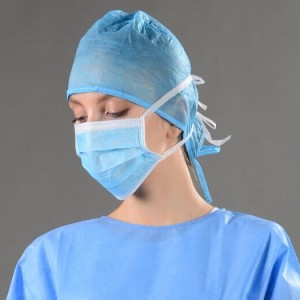 3-slojna netkana medicinska kirurgija, nastavljiva obrazna maska ​​z ušesno zanko za enkratno uporabo za usta, protiprašna maska, obrazna maska ​​za prah s kravato