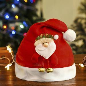 Topi Natal Tanduk Bordir Topi Santa Anak Dewasa Grosir