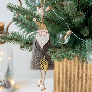 Wooden Sheep Felt Old Man Elk Christmas Tree Decoration Pendant