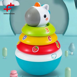 Children Gift Cartoon Plastic Rattles Toys Roly Poly Infant Toys Tumbler