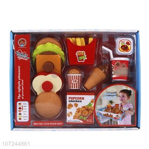 Play Food Toy Set para sa Kids Kitchen na may Fast Food Burger Fries