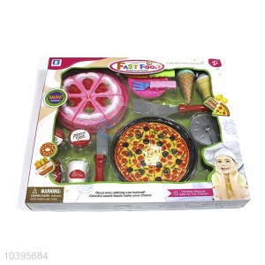 Madlegetøjssæt Foregive leg til børnekøkken med fastfood pizzakage