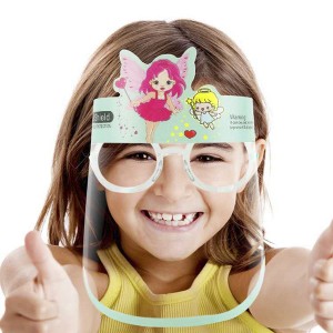 China Wholesale Kids Children Cartoon Face Shields Plastic Face with Glasses Frame