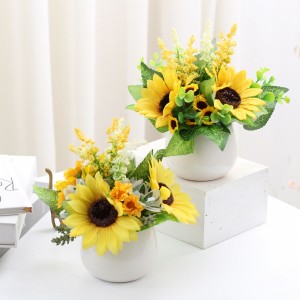 Set Bonsai Kulîlkên Artificial Sunflower Fake Flower Crafts Decor