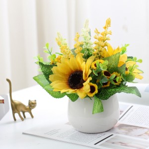 Artificial Flower Bonsai Set Sunflower Fake Flower Crafts Decor