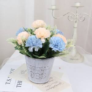 Artificial Flower Bonsai Set Tin Bucket Decoration