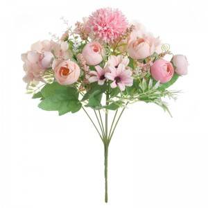 Artificial Flowers Peony Silk Hydrangea Bouquet Decor Arrangements