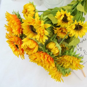 Kembang Sunflower jieunan 3 Sirah Bouquet Hiasan borongan