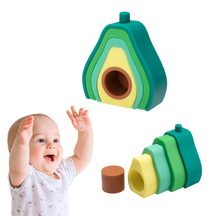 China Cheap price La mejor agencia de compra de China - Avocado Silicone Stacking Toys Fruit Baby Teething Nesting Teether – Sellers Union