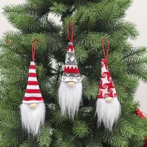 Christmas Decoration Ball-Pointed Hat Faceless Doll Pendant