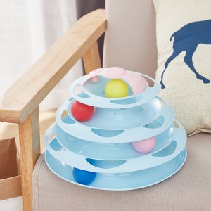 Pet Toy Four-layer Turntable Puzzle Ball Tower Track Cat Toy