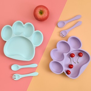 Bear Baby Bowl Food Grade Silicone Children Plate Kid Tableware Wholesale