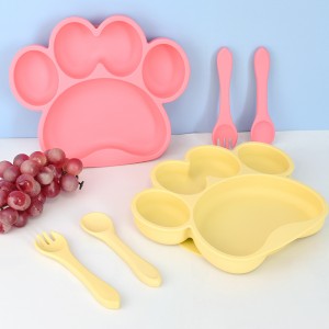 Bear Baby Bowl Food Grade Silicone Children Plate Kid Tableware Wholesale