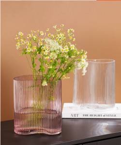 Blå gennemsigtig glasvase Desktop hydroponisk vase