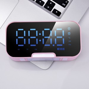 Mini Portable Clock Mirror Stereo BlueTooth Wireless Speaker