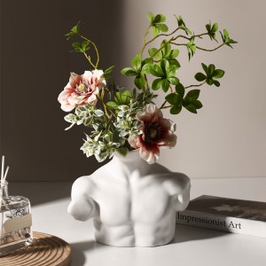 Body Art Ceramic Vase Plating Silver Flower Decoration Home Decoration