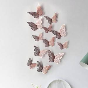 3D Hollow Paper Butterfly Wall Sticker Fa'atau Fa'aipoipoga Siisii
