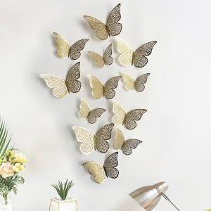3D Hollow Paper Butterfly Wall Sticker Dekorasyon sa Kasal Wholesale