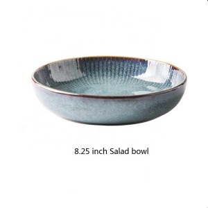 Wholesale Blue Round Moroccan Ceramic Dinnerware Set Dinner Plate Bowl