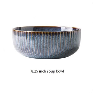 Wholesale Blue Round Moroccan Ceramic Dinnerware Set Dinner Plate Bowl