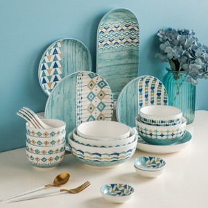 Ceramic Geometry Dishes Set Household Tableware China Wholesale