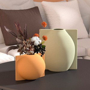 Керамічная скраб-ваза з высокай трубкай, упрыгожванні для дома