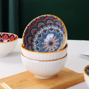 Bohemian Ceramic Tableware Set Blue White Porcelain Dishes Wholesale