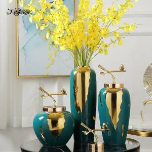 Keramisk Vase Ornament Flower Home Decoration Engros