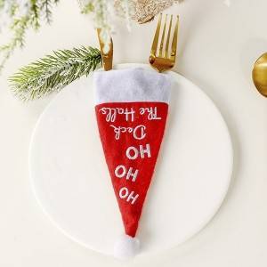 Рождественские украшения Чехлы Посуда Нож Вилка Сумки Рождественская шапка