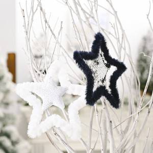 Christmas Decorations Velvet Sequins Five Angle Stars Hanke