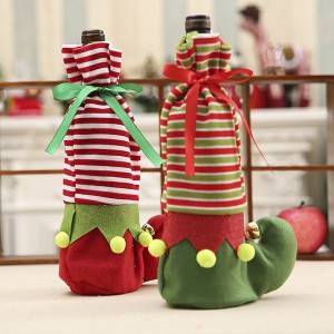 Dekorasyon ng Pasko Christmas Elf Wine Bottle Bag
