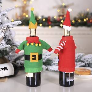 Decorazioni natalizie Set di bottiglie di vino degli elfi di Natale