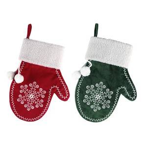Божиќни чорапи Божиќна декорација Снегулка Ракавици торба за подароци