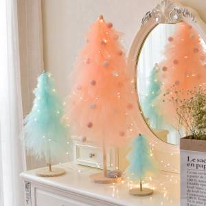 Navidad Mesh Christmas Tree LED lights Christmas Ornaments Decoration