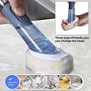 Wholesale Kitchen Dish Washing Brush na may Soap Dispenser Mahabang Handle Pan Pot Sponge Bristle Cleaning Tools