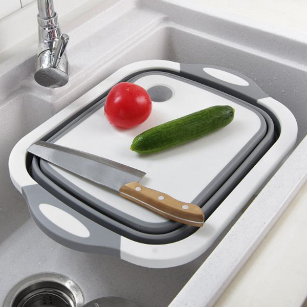 OEM Foldable Collapsible Silicone Storage Box with Chopping Board